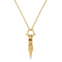 Motorcycle Charm Men's Pendant Necklace 14K Yellow Gold