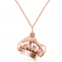 Chef's Hat Charm Pendant Necklace 14K Rose Gold