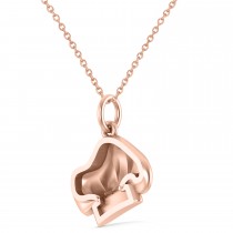 Chef's Hat Charm Pendant Necklace 14K Rose Gold