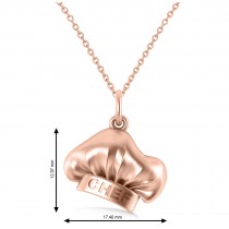 Chef's Hat Charm Pendant Necklace 14K Rose Gold