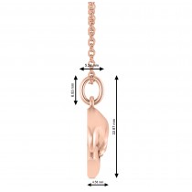 Chef's Hat Charm Pendant Necklace 14K Rose Gold