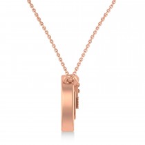 Guitar Charm Pendant Necklace Large 14K Rose Gold