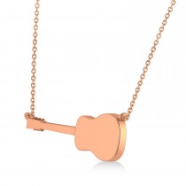 Guitar Charm Pendant Necklace Large 14K Rose Gold
