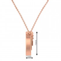 Guitar Charm Pendant Necklace Large 14K Rose Gold