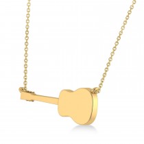 Guitar Charm Pendant Necklace Large 14K Yellow Gold