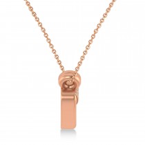 Diamond Golf Club Charm Pendant Necklace 14K Rose Gold (0.09ct)