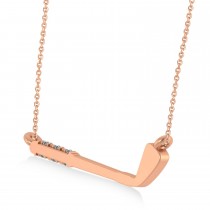 Diamond Golf Club Charm Pendant Necklace 14K Rose Gold (0.09ct)