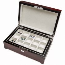 Thirty Pair Cufflinks Storage Box Mohagany Finish