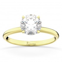 Custom-Made Four-Prong 18k Yellow Gold Solitaire Engagement Ring Setting