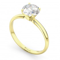 Custom-Made Four-Prong 18k Yellow Gold Solitaire Engagement Ring Setting