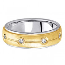 Diamond Wedding Ring in Two Tone 14k Gold for Men (0.40 ctw)