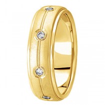 Diamond Wedding Ring in 18k Yellow Gold for Men (0.40 ctw)