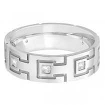 Princess Cut Eternity Diamond Ring for Men 18k White Gold (0.50ct)