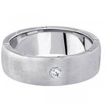 Men's Diamond Wedding Band in 18k White Gold (0.34 ctw)