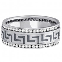 Channel-Set Diamond Wedding Ring Band For Men 14k White Gold (1.50ct)