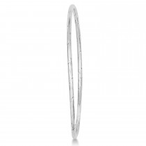Grooved Slip-On Stackable Bangle Bracelet 14k White Gold 2.50mm