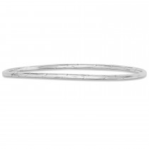 Grooved Slip-On Stackable Bangle Bracelet 14k White Gold 2.50mm