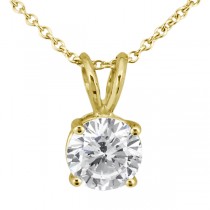 Four Prong Solitaire Pendant Setting in 14k Yellow Gold