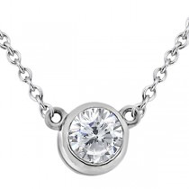 Bezel-Set Solitaire Pendant Setting in Platinum