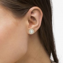 Round Diamond Earring Jackets for 8mm Studs 14K Yellow Gold (0.64ct)