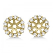 Round Diamond Earring Jackets for 8mm Studs 14K Yellow Gold (0.64ct)
