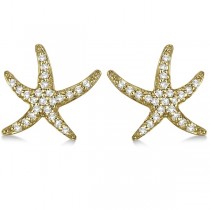 Lab Grown Diamond Starfish Earrings 14k Yellow Gold (0.50ct)