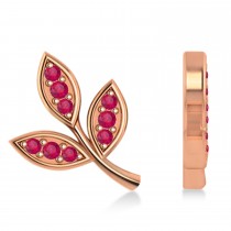 Ruby 3-Petal Leaf Earrings 14k Rose Gold (0.21ct)
