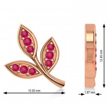Ruby 3-Petal Leaf Earrings 14k Rose Gold (0.21ct)