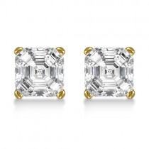2.00ct. Asscher-Cut Lab Diamond Stud Earrings 18kt Yellow Gold (SI1, G-H)