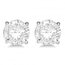 4.00ct. 4-Prong Basket Lab Diamond Stud Earrings Palladium (H-I, SI2-SI3)