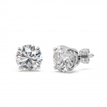 1.00ct. 4-Prong Basket Diamond Stud Earrings 14kt White Gold (H, SI1-SI2)