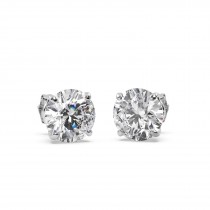 1.00ct. 4-Prong Basket Diamond Stud Earrings 14kt White Gold (H, SI1-SI2)