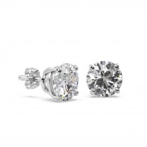 1.00ct. 4-Prong Basket Diamond Stud Earrings 14kt White Gold (H, SI1-SI2)