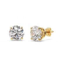 1.00ct. 4-Prong Basket Diamond Stud Earrings 18kt Yellow Gold (H, SI1-SI2)