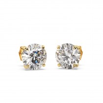 1.00ct. 4-Prong Basket Diamond Stud Earrings 18kt Yellow Gold (H, SI1-SI2)