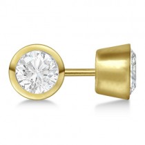 0.50ct. Bezel Set Lab Diamond Stud Earrings 18kt Yellow Gold (G-H, SI1)