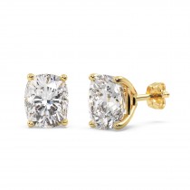 0.75ct. Cushion-Cut Diamond Stud Earrings 14kt Yellow Gold (G-H, VS2-SI1)
