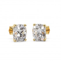 0.75ct. Cushion-Cut Diamond Stud Earrings 14kt Yellow Gold (G-H, VS2-SI1)