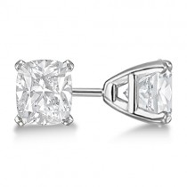 1.50ct. Cushion-Cut Lab Diamond Stud Earrings 14kt White Gold (F-G, VS1)