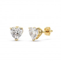 1.00ct Heart-Cut Diamond Stud Earrings 14kt Yellow Gold (G-H, VS2-SI1)