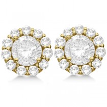 0.75ct. Halo Lab Diamond Stud Earrings 18kt Yellow Gold (G-H, SI1)
