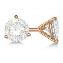 0.75ct. 3-Prong Martini Lab Diamond Stud Earrings 14kt Rose Gold (H-I, SI2-SI3)