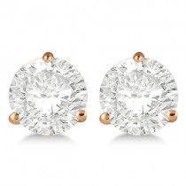 0.75ct. 3-Prong Martini Lab Diamond Stud Earrings 14kt Rose Gold (H-I, SI2-SI3)