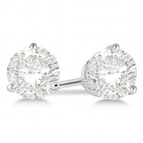 2.50ct. 3-Prong Martini Lab Diamond Stud Earrings Palladium (H-I, SI2-SI3)