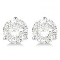 2.50ct. 3-Prong Martini Lab Diamond Stud Earrings Palladium (H-I, SI2-SI3)