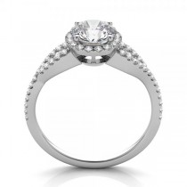 Diamond Accented Halo Engagement Ring 14k White Gold (1.29ct)
