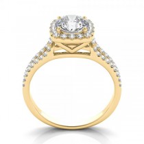 Diamond Square Halo Engagement Ring 14k Yellow Gold (1.50ct)