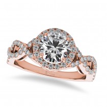 Infinity Diamond Halo Engagement Ring 14k Rose Gold (1.68ct)