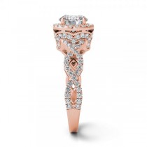 Infinity Diamond Halo Engagement Ring 14k Rose Gold (1.68ct)