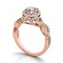 Infinity Diamond Halo Engagement Ring 14k Rose Gold (1.68ct)